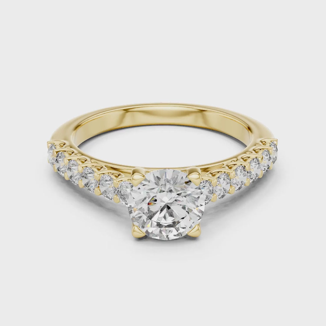 MJR016 - Classic Scalloped Diamond Band Statement Ring