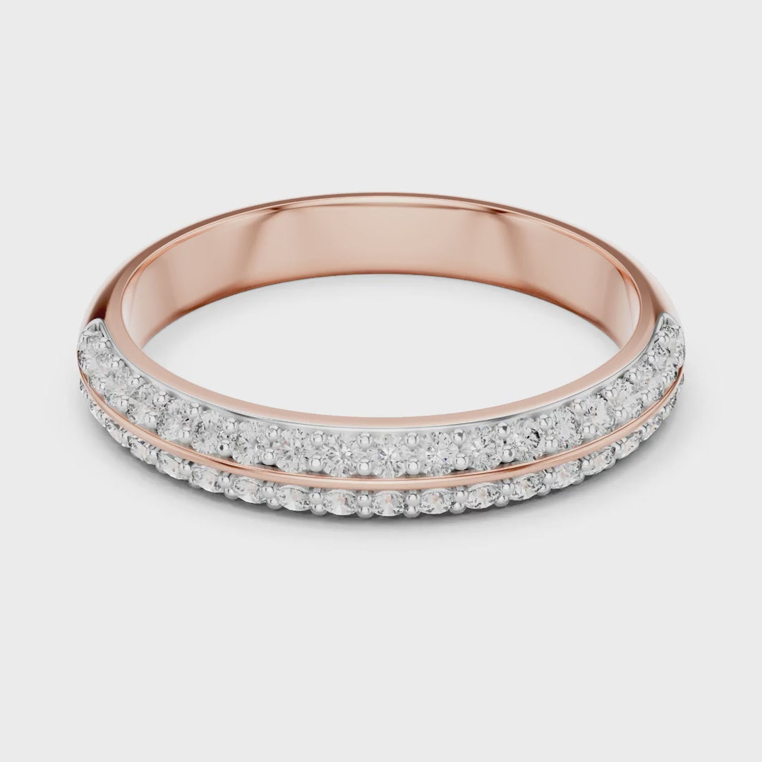 MJR057 - Dual Row Round Channel Set Anniversary Band