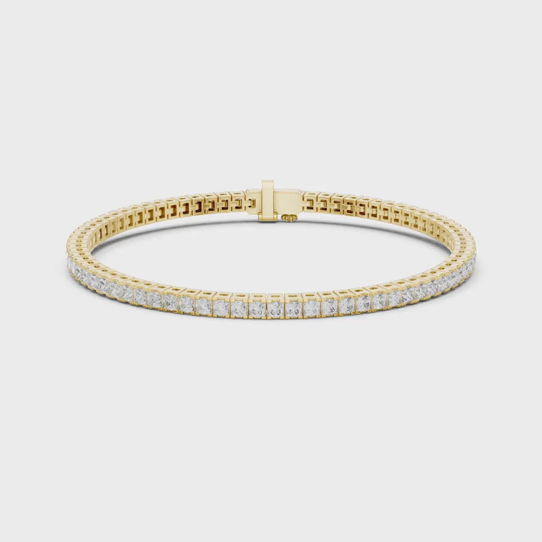 MJBR02 - Princess Cut Channel Tennis Bracelet