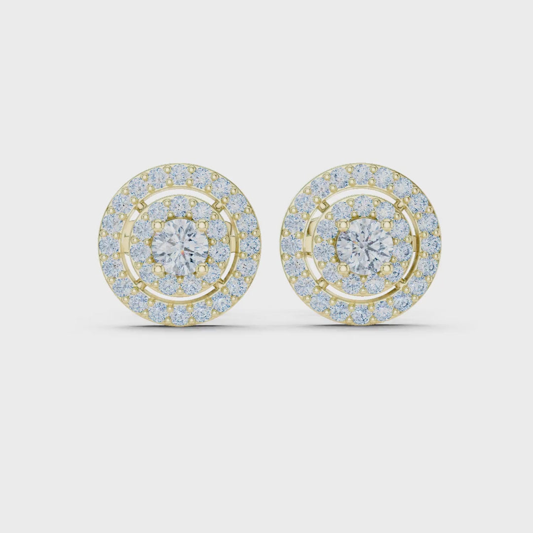 MJER49 - Concentric Circle Diamond Medallion Studs