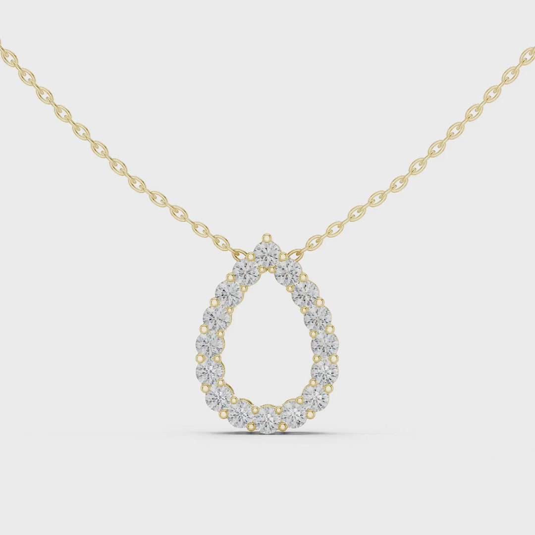 MJP34 - Open Pear Loop Diamond Pendant