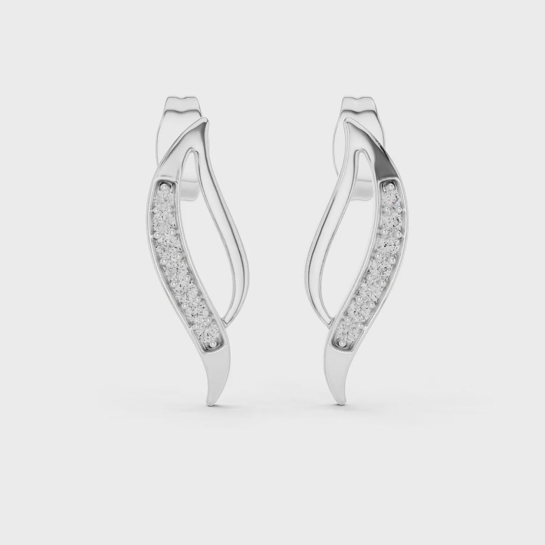 MJER32 - Swirling Pavé Contour Ear Crawlers