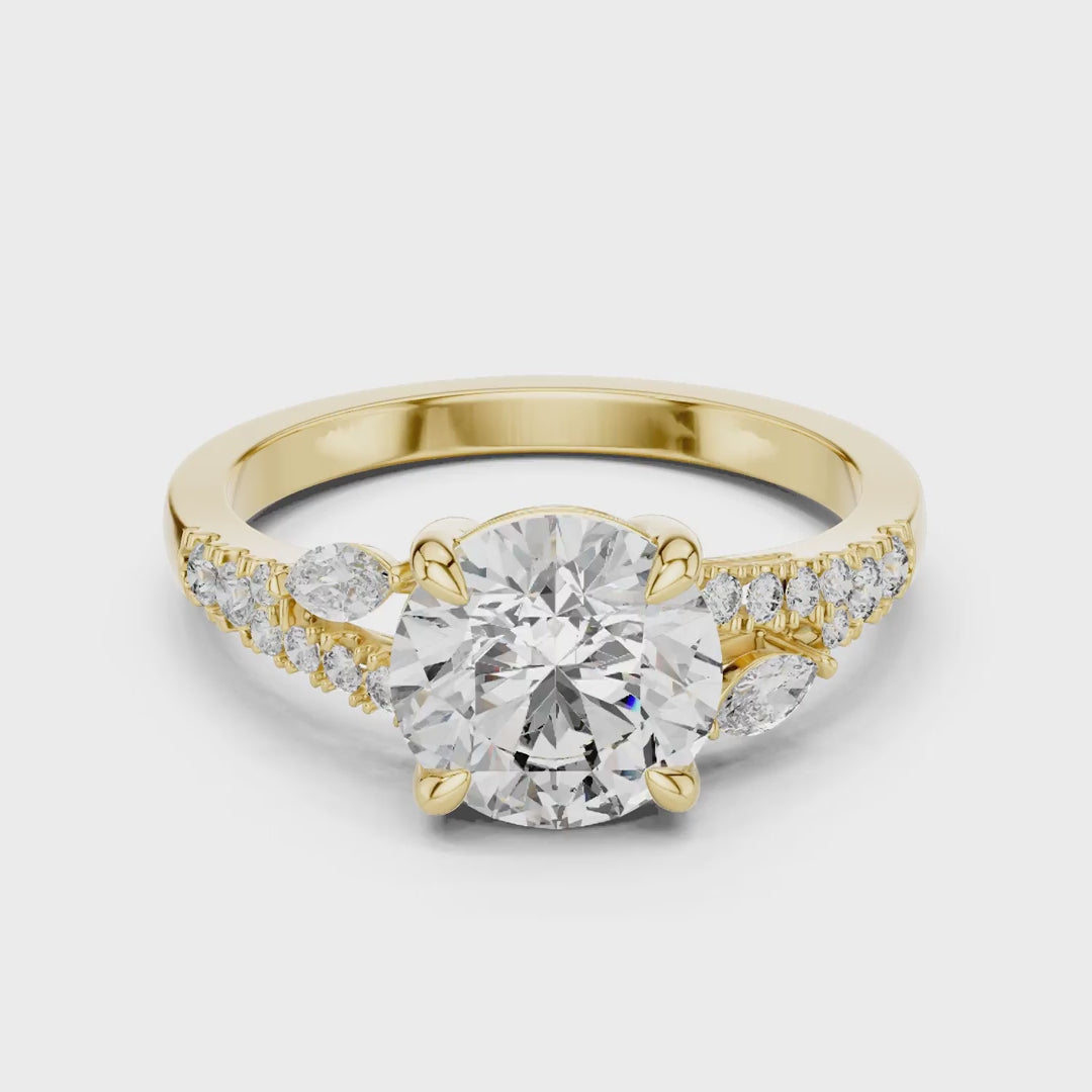 MJR021 - Round Brilliant Intertwining Split Shank Ring