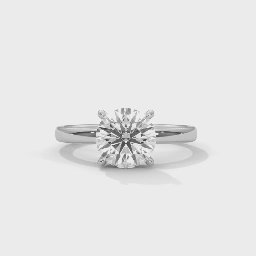 MJBS33 - Minimalist Four-Prong Round Cut Wedding Ring