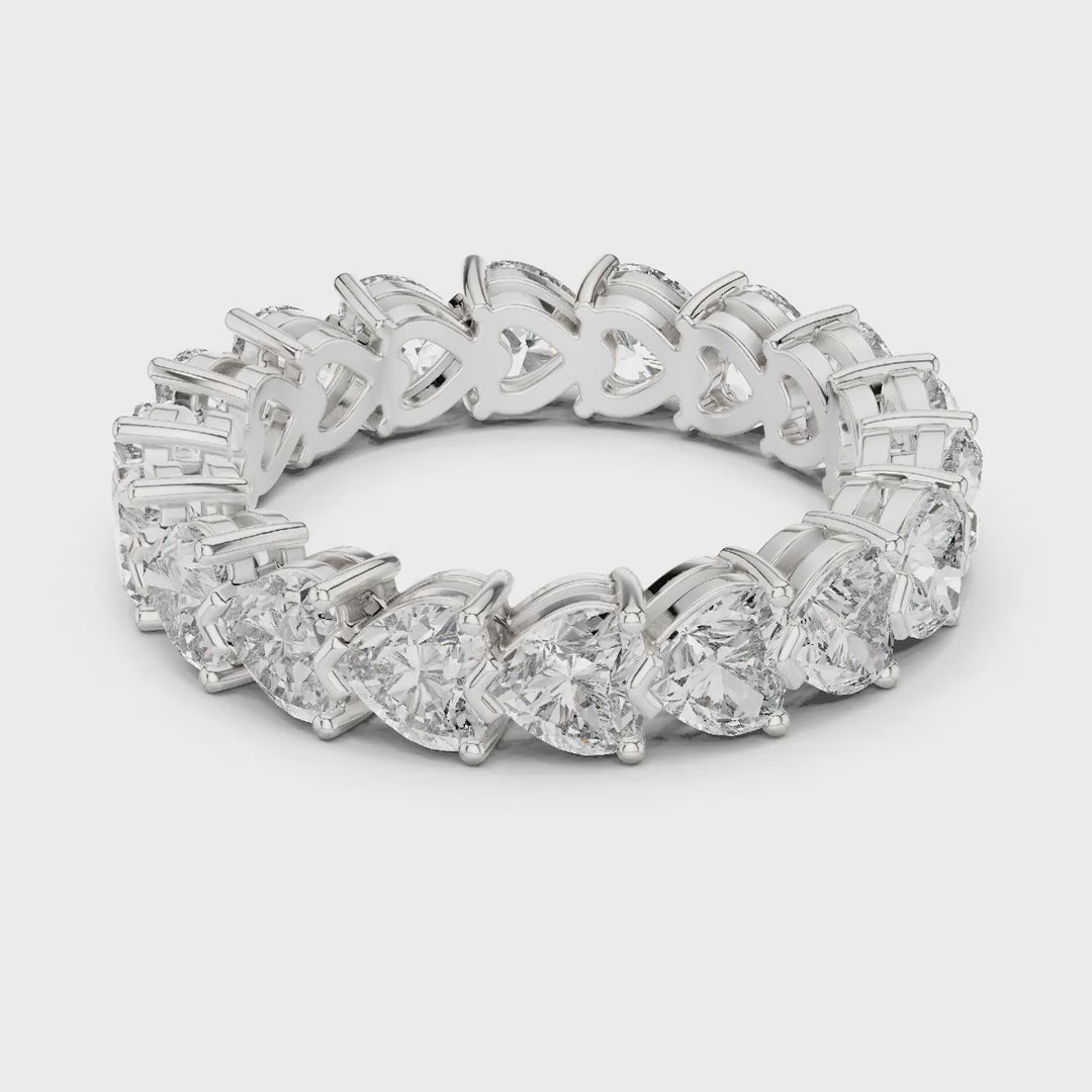 MJET036 - Heart Cut Prong Set Interlocking Eternity Band