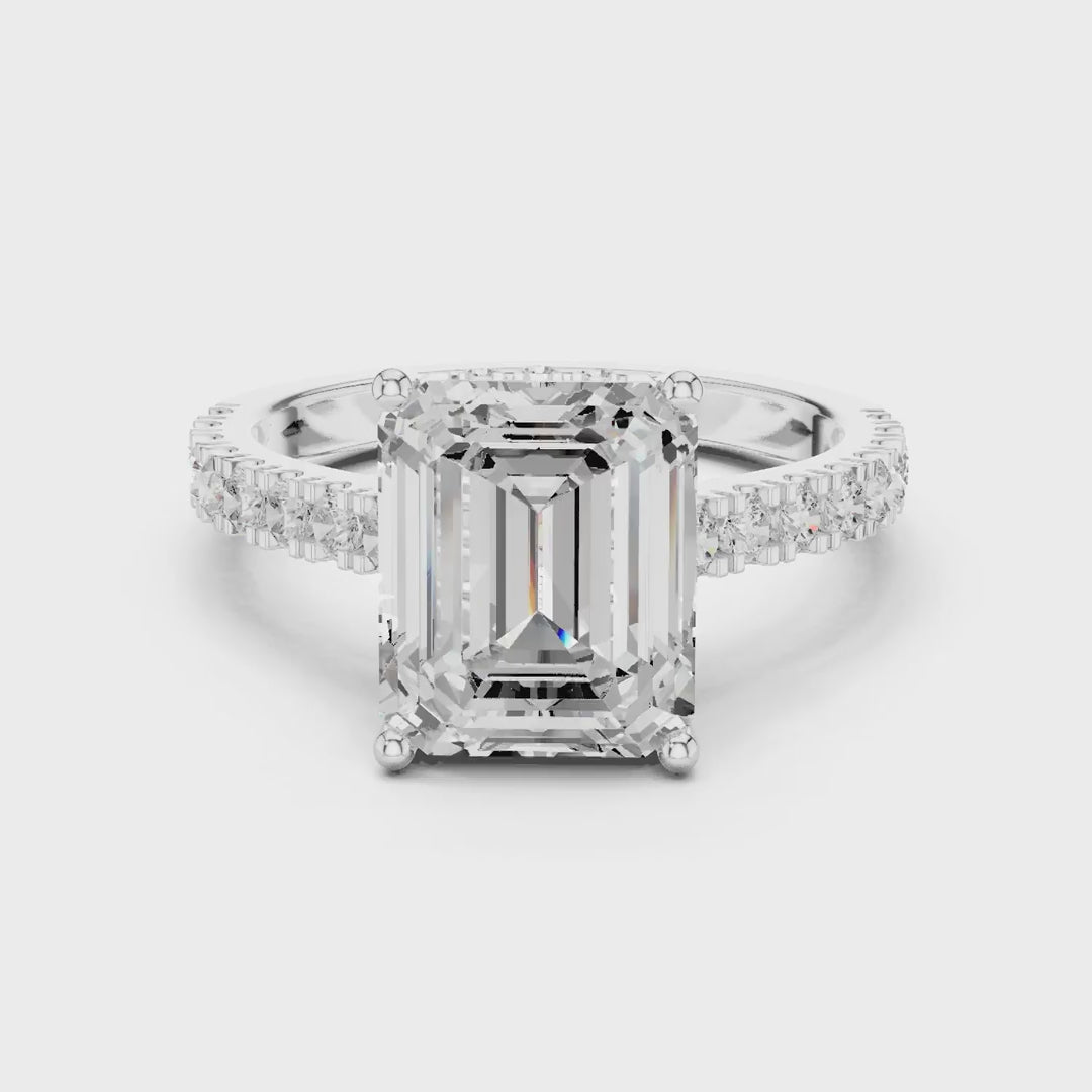 MJR0154 - Step-Cut Emerald Solitaire with Under-Gallery Halo