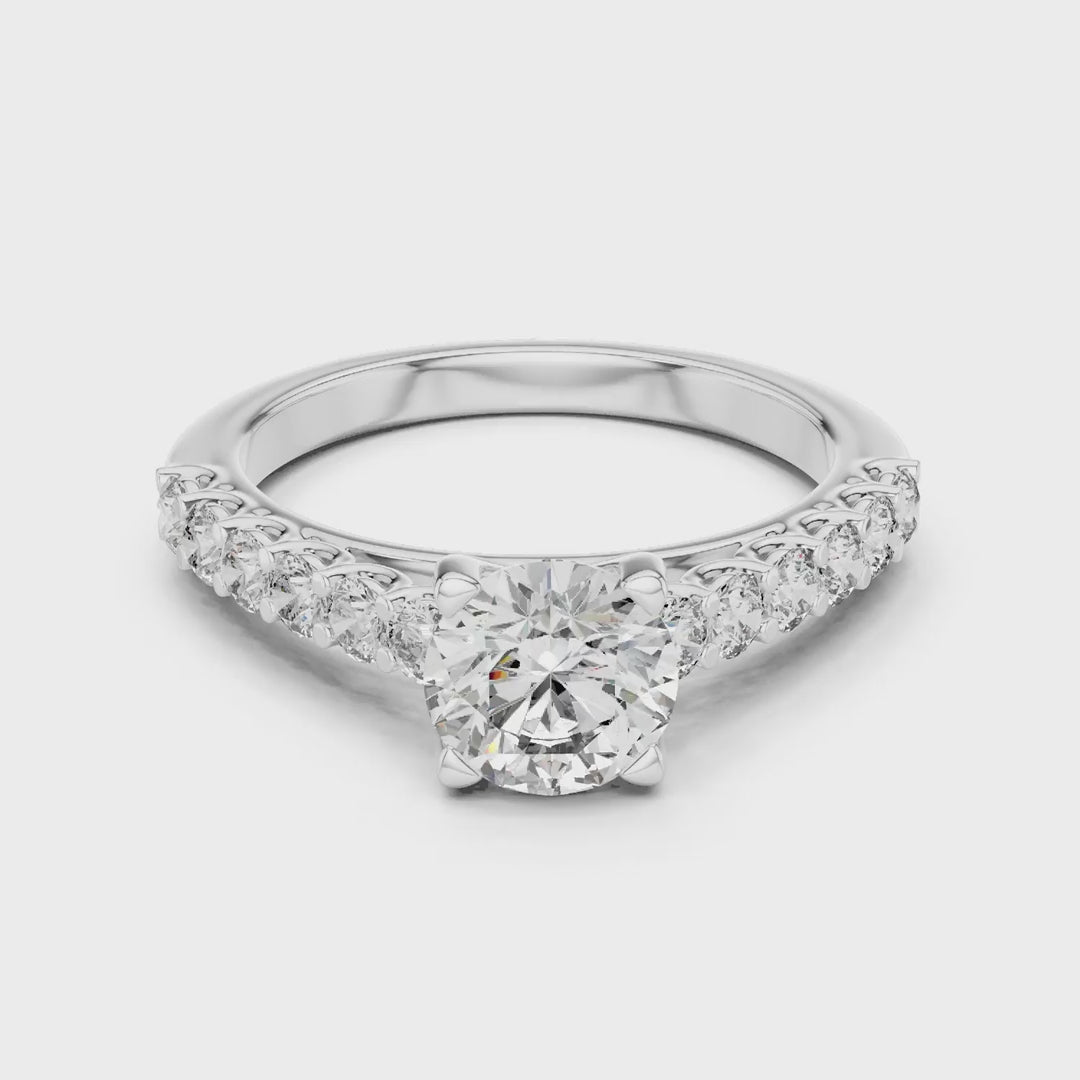 MJR016 - Classic Scalloped Diamond Band Statement Ring