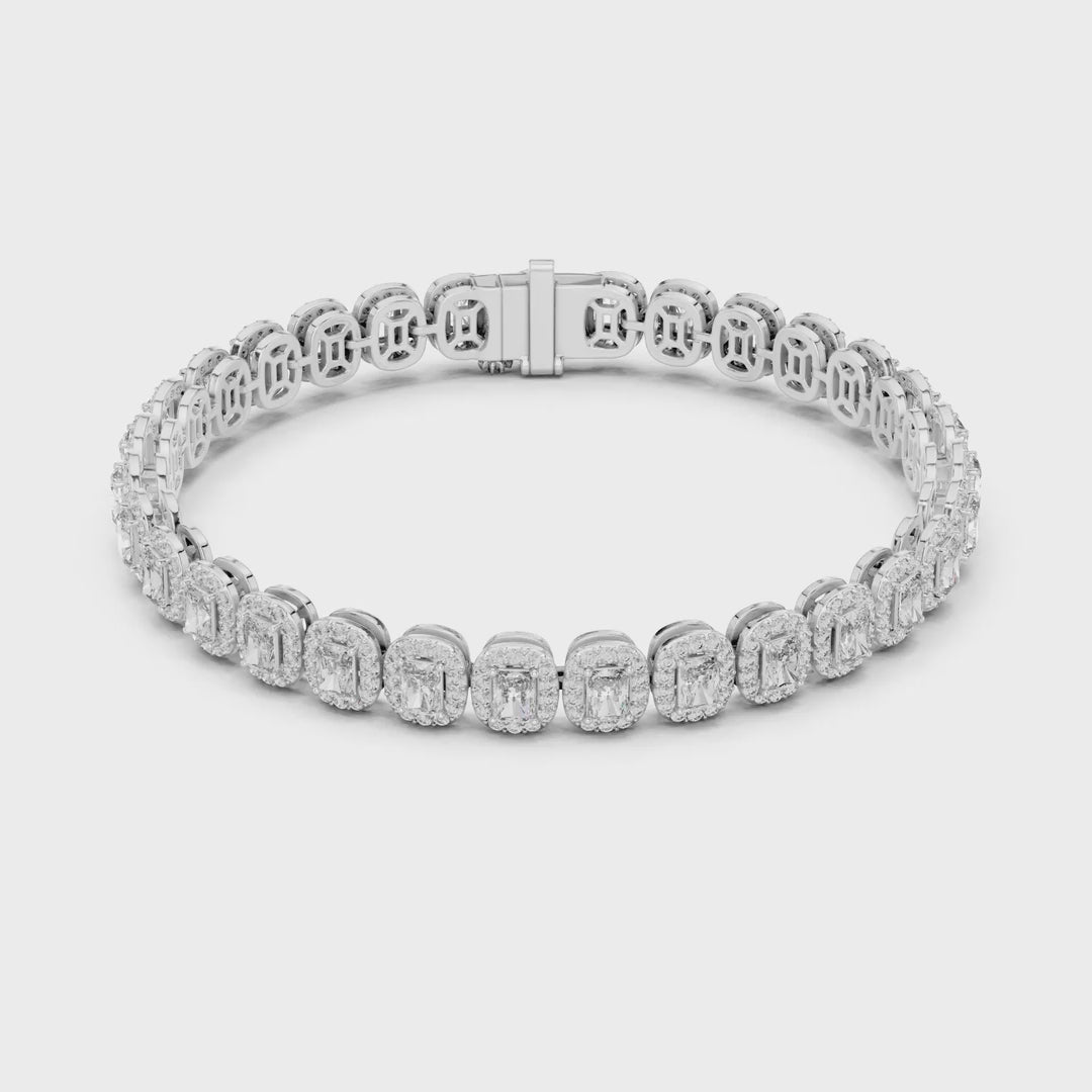 MJBR06 - Radiant Halo Encircled Gemstone Strand