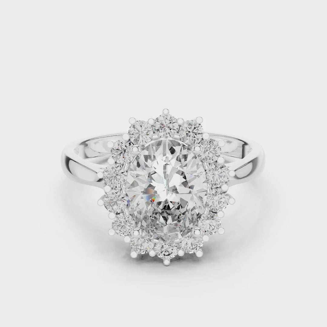 MJR050 - Oval Floral Sunburst Burst Border Ring