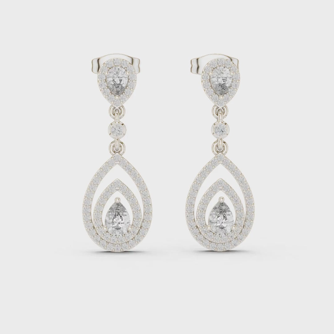 MJER50 - Tiered Openwork Teardrop Drop Earrings