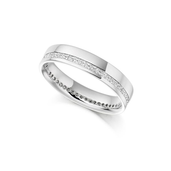 0.80 carat Offset Channel Princess Diamond Ring