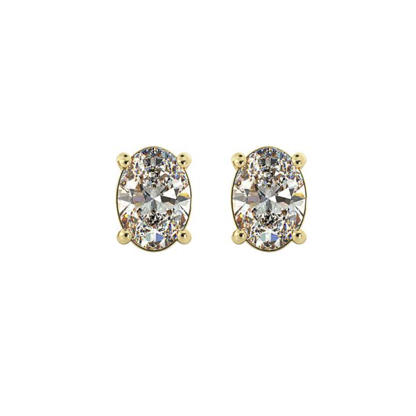 1 carat Oval Diamond Stud Earrings Dubai