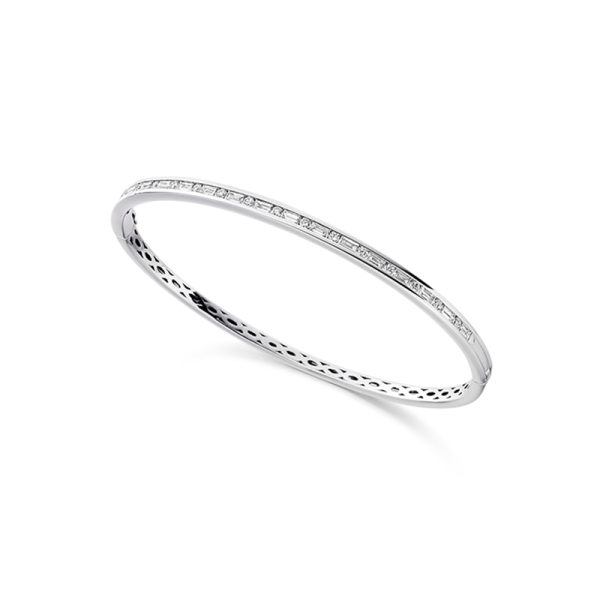 round and baguette diamond bangle dubai