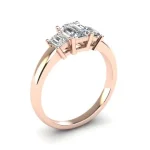 Emerald Cut 3 Diamond engagement ring Dubai