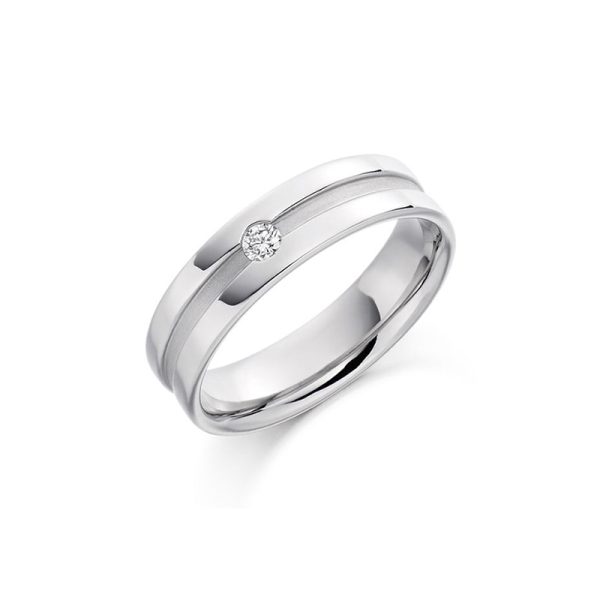 Flush Set Diamond Wedding band Dubai