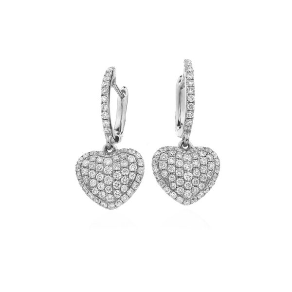 Heart shape cluster setting dangling earrings Dubai