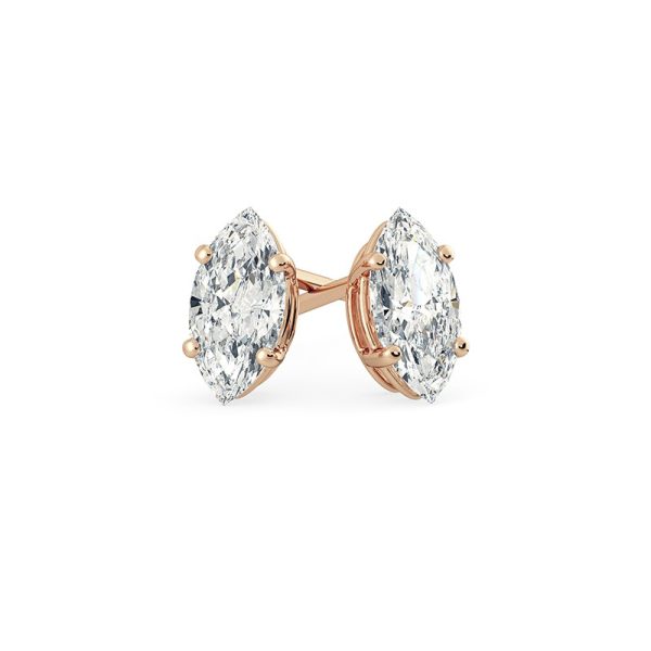 Marquise Diamond Stud Earrings in 4 prongs