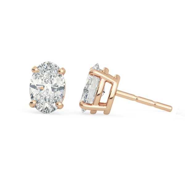 Oval Diamond Stud Earrings Dubai