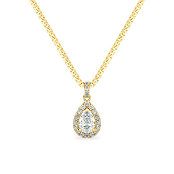 Pear Diamond Halo Pendant Dubai