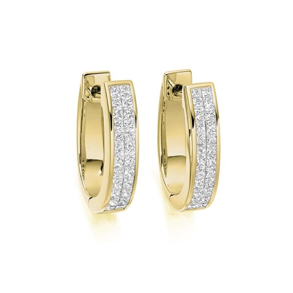 Princess Diamond Huggie earrings dubai