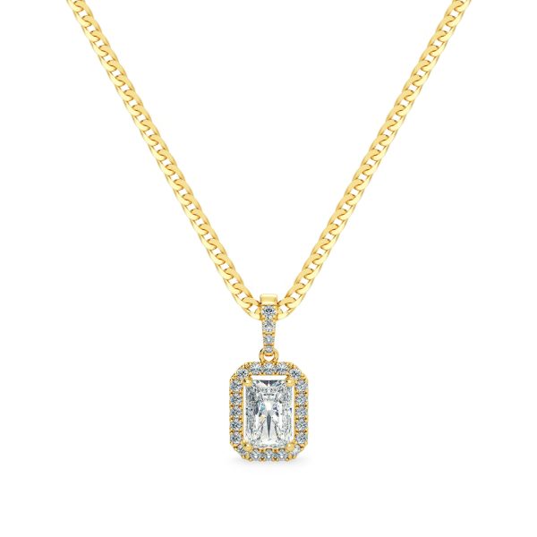 Radiant Diamond Halo Pendant Dubai