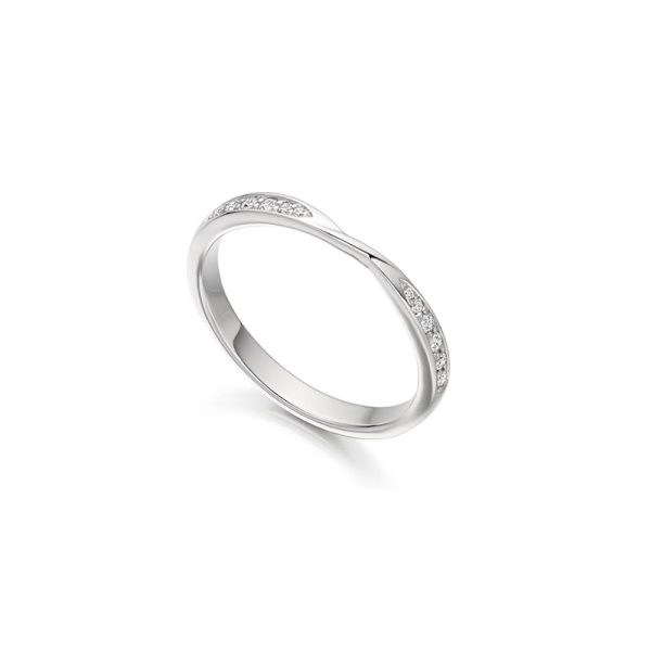 Ribbon Twist shape Diamond Wedding Band