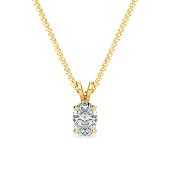 Oval shape Solitaire Diamond Pendant dubai