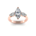 Three Stone Marquise diamond Engagement Ring