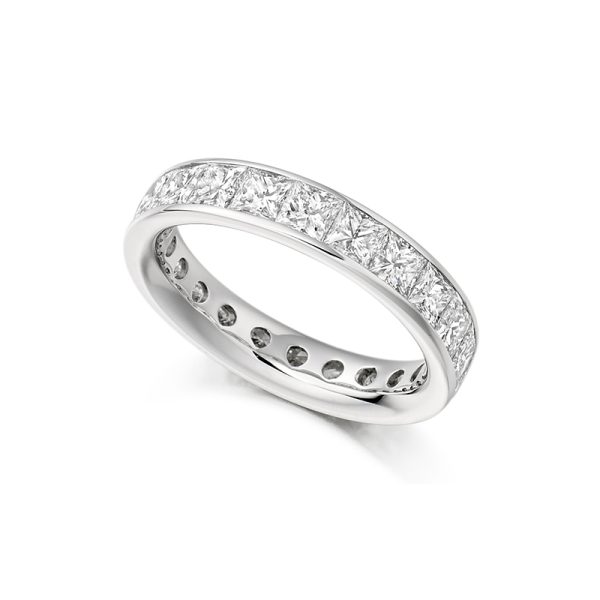Eternity ring in channel setting