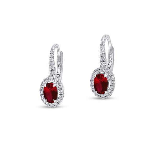Ruby leverback earrings