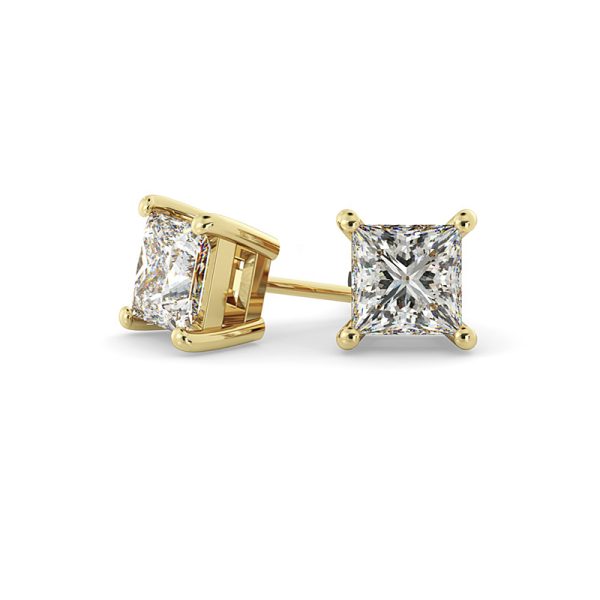 Lab grown Princess Diamond Stud Earrings Dubai