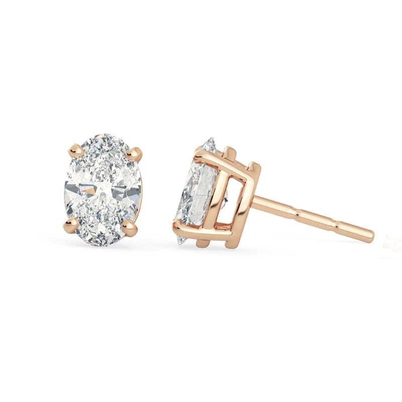 Oval Lab grown Diamond Stud Earrings Dubai