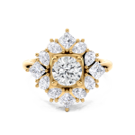 Diamond starburst ring