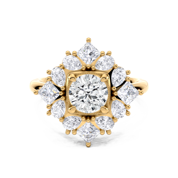 Diamond starburst ring