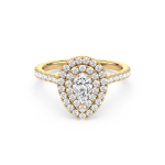 Double Halo Pear diamond ring