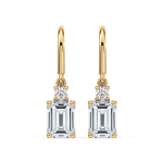 Emerald cut diamond drop earrings