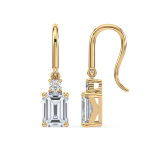 Emerald cut diamond drop earrings Dubai