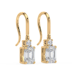 Emerald cut diamond drop earrings UAE