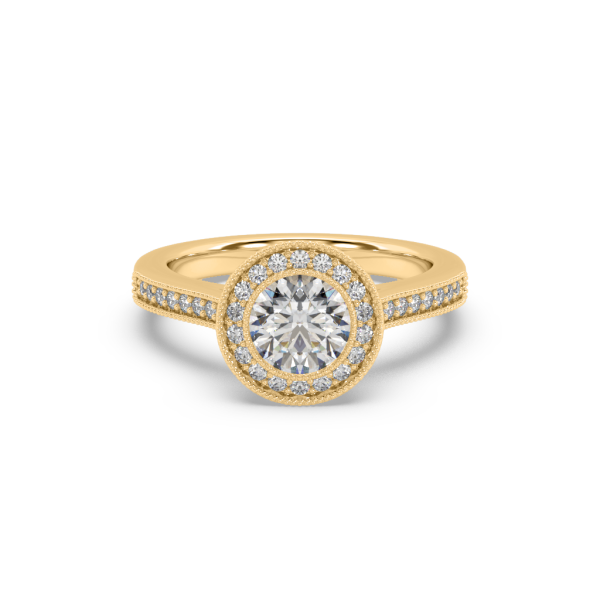 Milgrain Halo Diamond ring