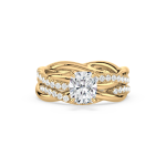 Oval Diamond Ring with Intertwined Band