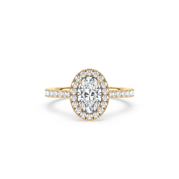 Oval Diamond Halo Engagement Ring