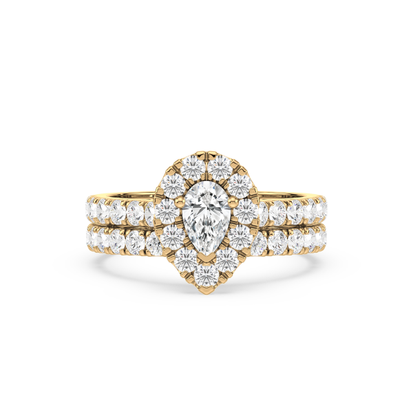 Pear Bridal Set Ring