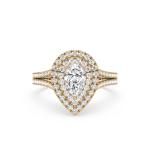 Pear Diamonds Double Halo Ring