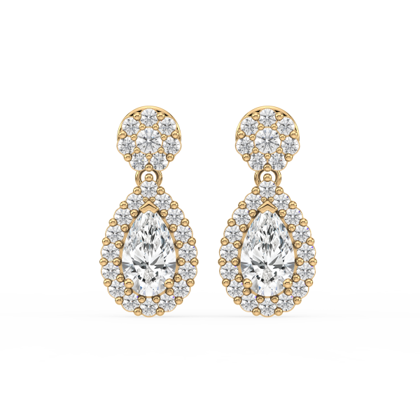 Pear-Shaped Diamond Dangle Earrings
