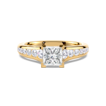 Princess diamond ring in channel setting