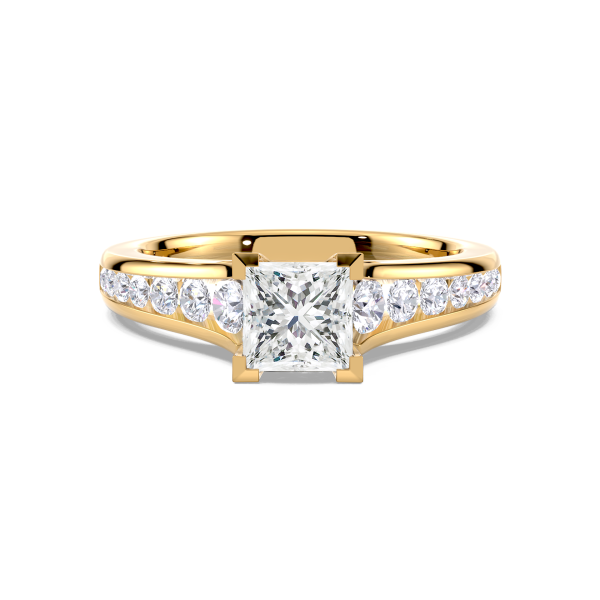 Princess diamond ring in channel setting