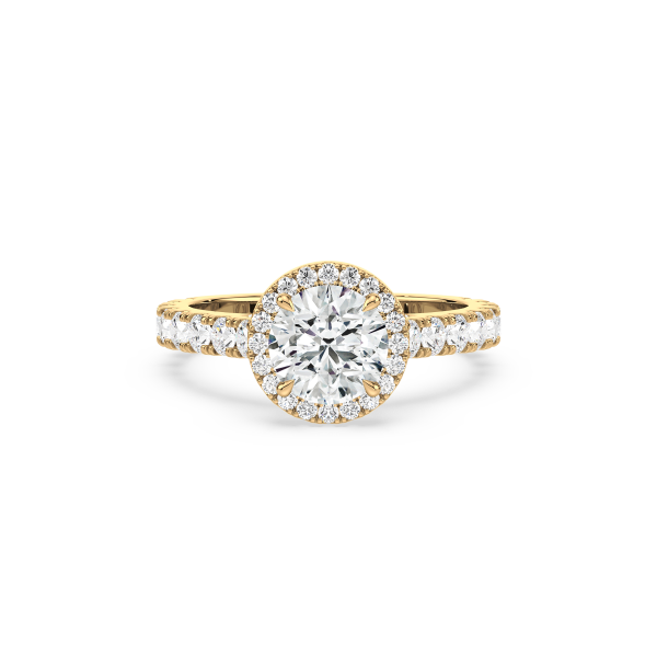Round Diamond Halo Engagement Ring