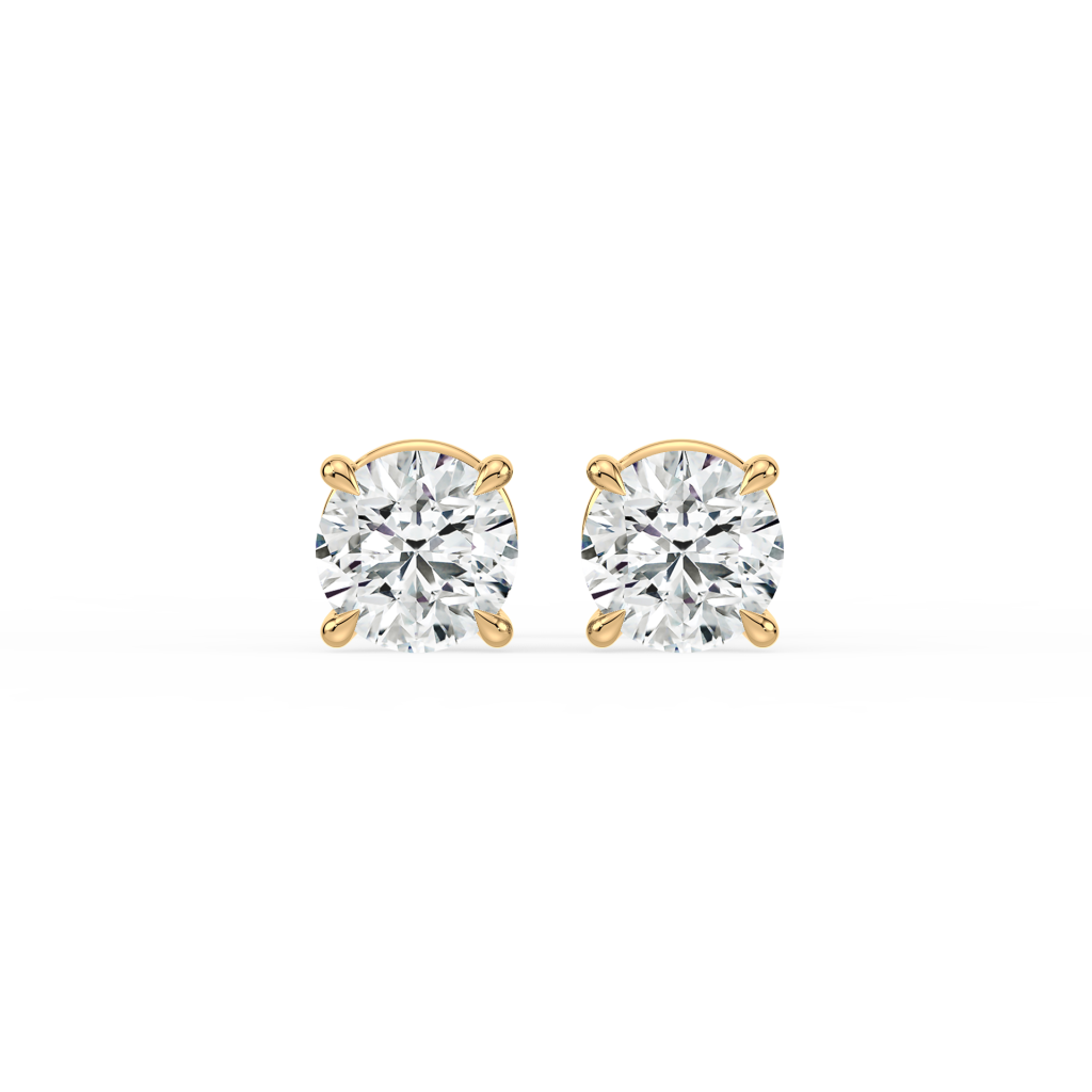 Round diamond Stud with hidden halo