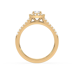 Round lab diamond halo engagement ring Dubai