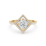 Square halo lab diamond ring